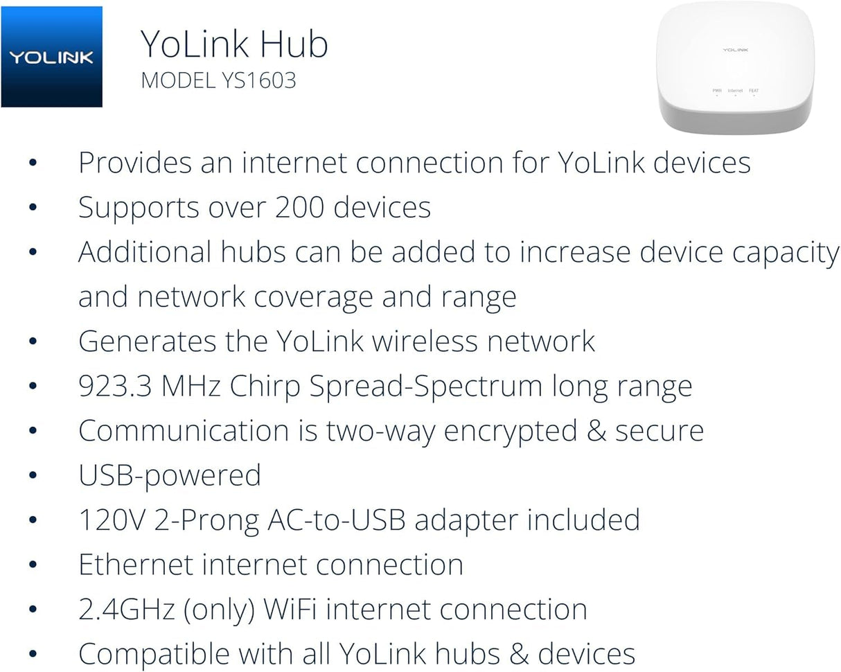 YoLink Water Leak Starter Kit: Hub + 6 Leak Sensor 1 (Silent), LoRa Long-Range, App/SMS/Email Alerts, D2D Offline Triggers, 2 AAA Up to 5-Year Battery, Compatible with Alexa/IFTTT/Home Assistant