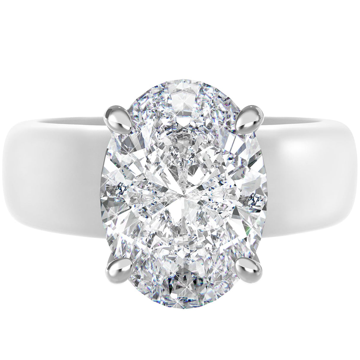 Rinfit Silicone Ring with Stone, Oval Cut CZ - Wht/Sil, Size 6