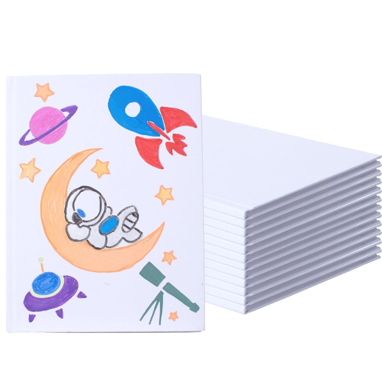 12 Pack Hardcover Blank Books for Kids to Write Stories 6x8 Inch Blank Page Sketch Books Make Your Own Book Ideal for DIY,Classroom. Christmas Gift (White, 18Sheets/36 Pages)