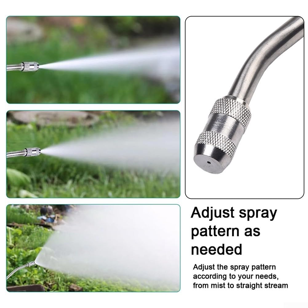 Oniissy Sprayer Wand, Sprayer, Adjustable Stainless Steel Replacement Garden Sprayer Wand with Shut Off Valve
