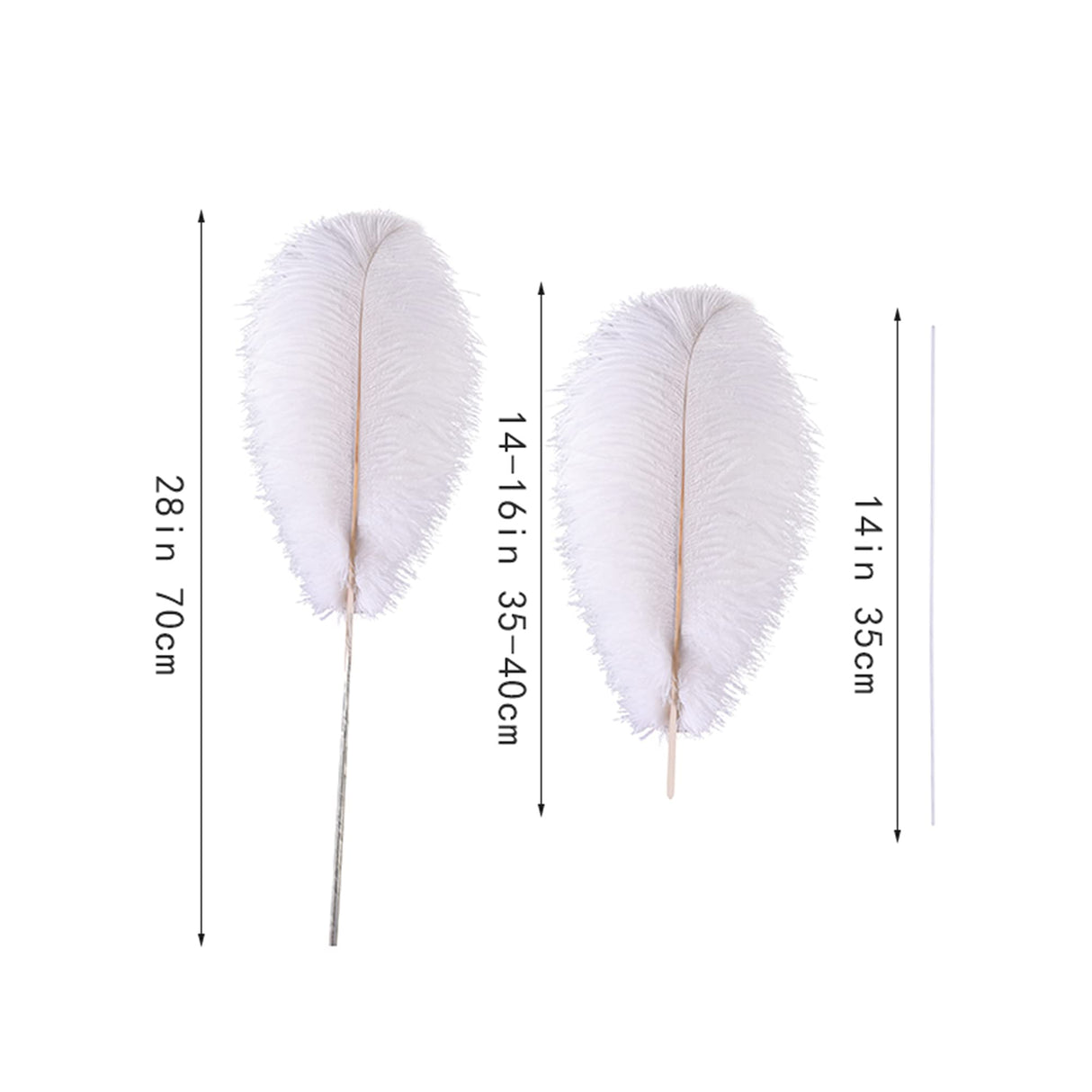 Ballinger White Ostrich Feathers Bulk - Making Kit 10Pcs 28 inch Large Boho Feathers for Vase, Floral Arrangement, Wedding Party Centerpieces and Christmas Home Decorations