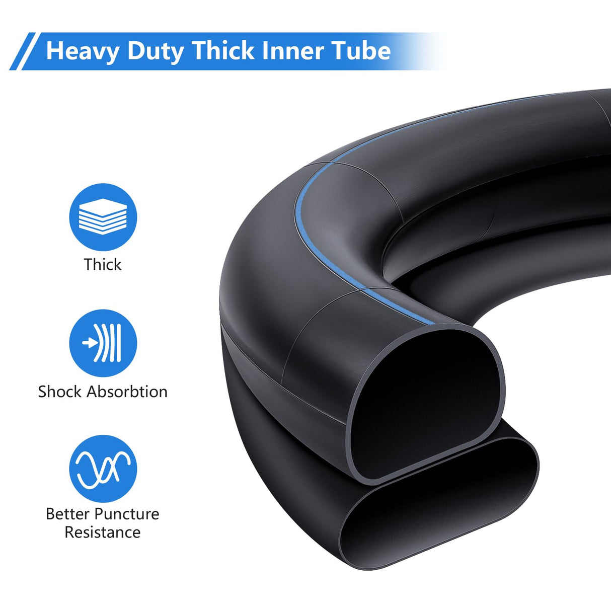 Heavy Duty 4.10/4.00/3.50-6 Thick 40% Inner Tube, 13x4.00-6 Tube with TR87 Bent Valve Stem for Wheelbarrows, Snow Blowers, Wagons, Carts, Hand Trucks, Lawn Mowers, Tractors and More (2 Pcs)