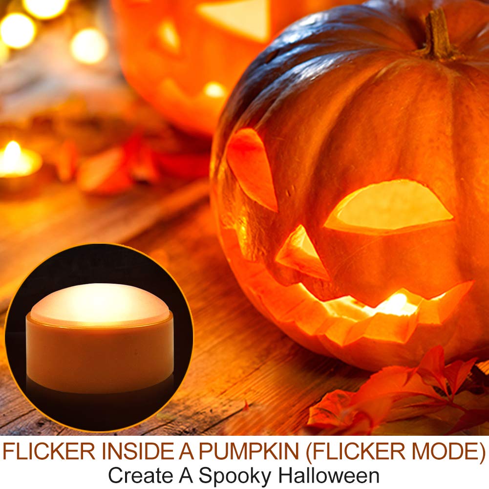 HOME MOST 4-Pack Halloween LED Pumpkin Lights Battery Operated - Orange Pumpkin Lights with Timer and Remote Halloween Decor - Jack-O-Lantern Decoration Outdoor