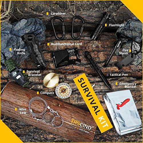 Gifts for Men Dad Husband - Fathers Day Anniversary Birthday Gifts Idea for Him Boyfriend Man - Survival Kit 14 in 1, Survival Gear and Equipment, Fishing Hunting Camping Accessories, Cool Gadgets