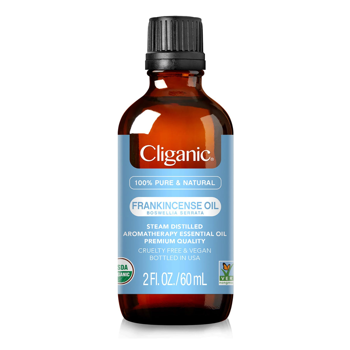 Cliganic Organic Frankincense Essential Oil - 100% Pure Natural for Aromatherapy Diffuser | Non-GMO Verified (Packaging May Vary)