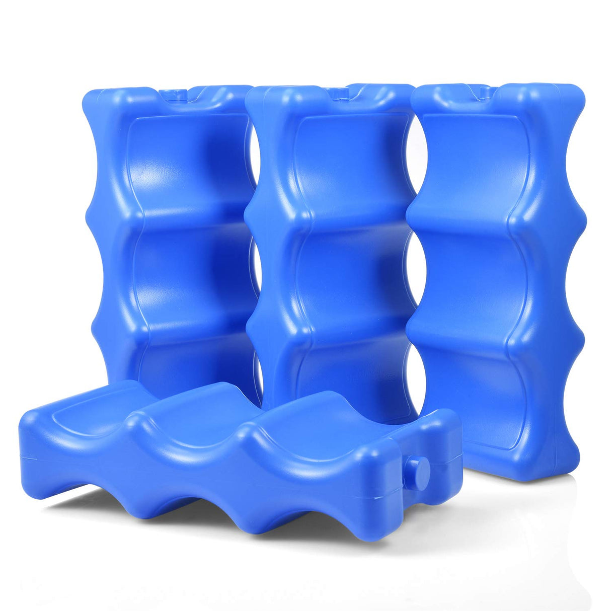Cold Freezer Cool Ice Packs Double Sided Contoured Reusable Long Lasting for Breast Milk Baby Bottles Cool Storage Insulated Bags, Lunch Box Soda Beer Can Coolers(600g,Set of 4)