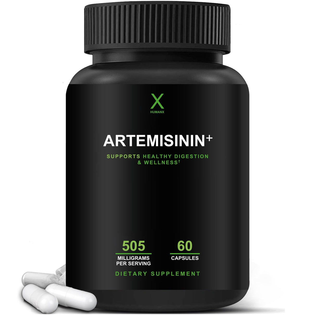 HUMANX Artemisinin 505mg with Bioperine for Greater Absorption - Supports Healthy Aging, Digestion, and Immunity - USA Third Party Tested - Vegan, Non-GMO - Artemisia Annua - Sweet Wormwood Extract