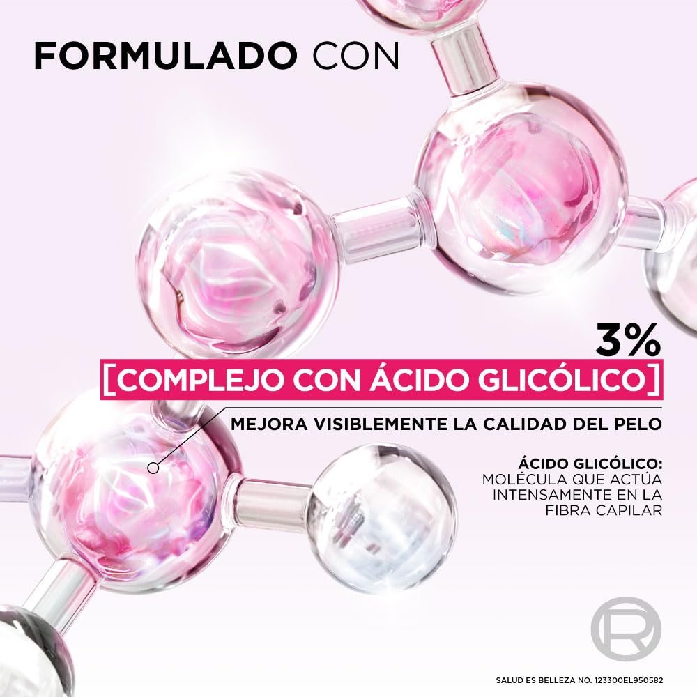 L'Oréal Paris Elvive Champú Glycolic Gloss, con Ácido Glicólico, 370 Ml, 1 unidad