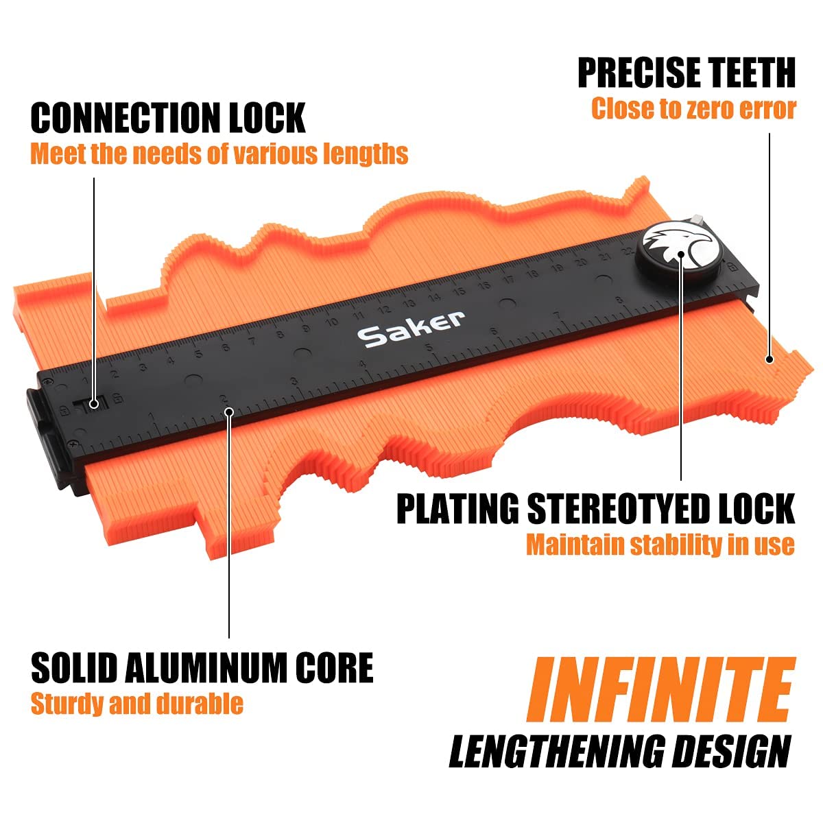 Saker Contour Gauge Profile Tool with Adjustable Lock,Christmas Gifts for Men Women Dad Boyfriend Husband,Precisely Copy Irregular Shape Duplicator for Woodworking Tracing 10 Inch Christmas Packaging