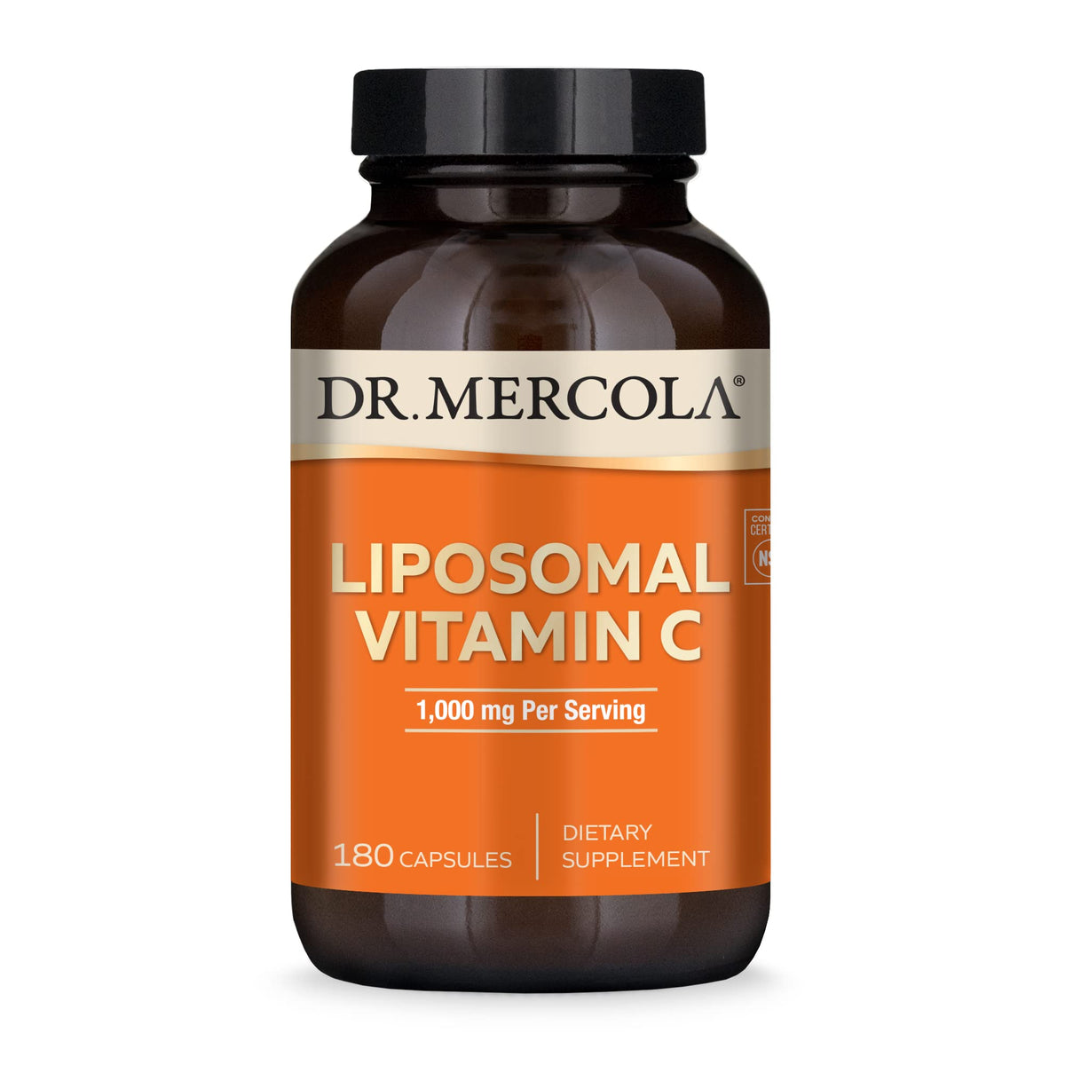Dr. Mercola Liposomal Vitamin C, 1,000 mg, 180 Capsules (90 Servings)