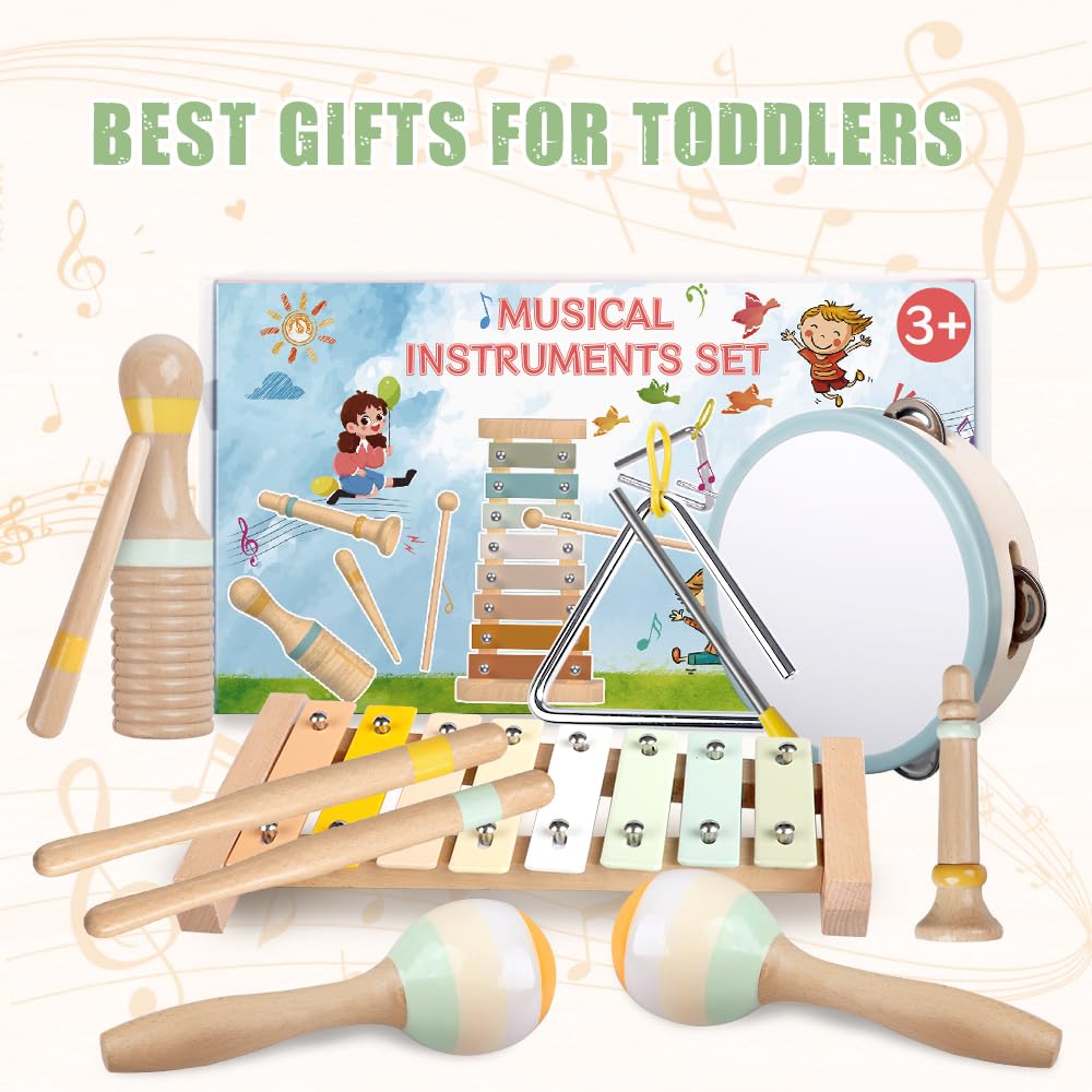 Baby Musical Instruments-Montessori Wooden Toys for Toddlers