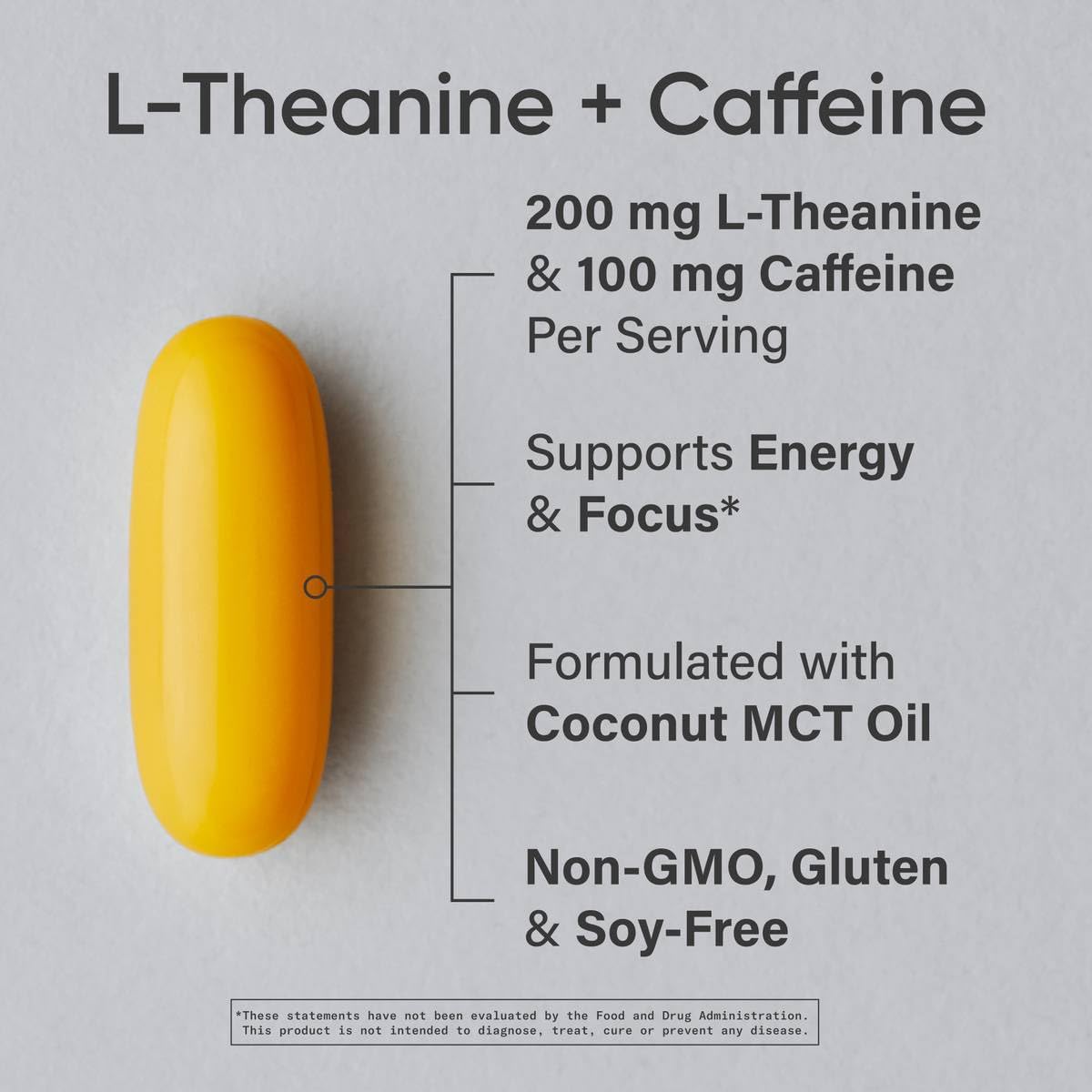 Sports Research® L-Theanine + Caffeine Nootropic Supplement - 60 Softgels