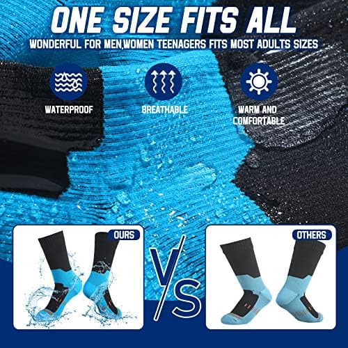 Janmercy 3 Pairs Unisex Waterproof Socks Breathable Knit Socks for Men Women for Hiking Wading Running Skiing, 3 Colors