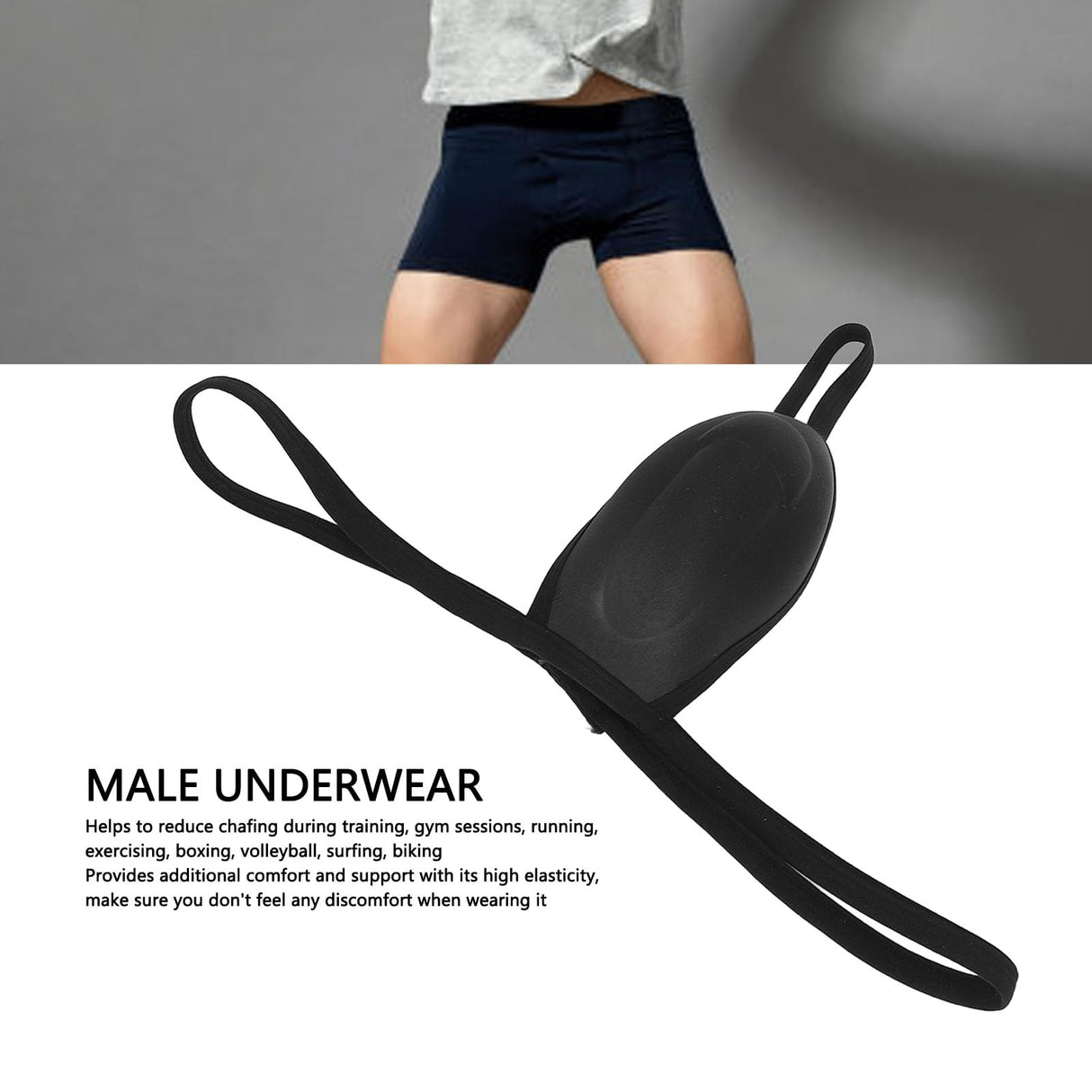 Zetiling High Elasticity Comfortable Scrotal Support Jock Strap Underwear for Vasectomy Recovery Gym Running Exercising (M), Medium