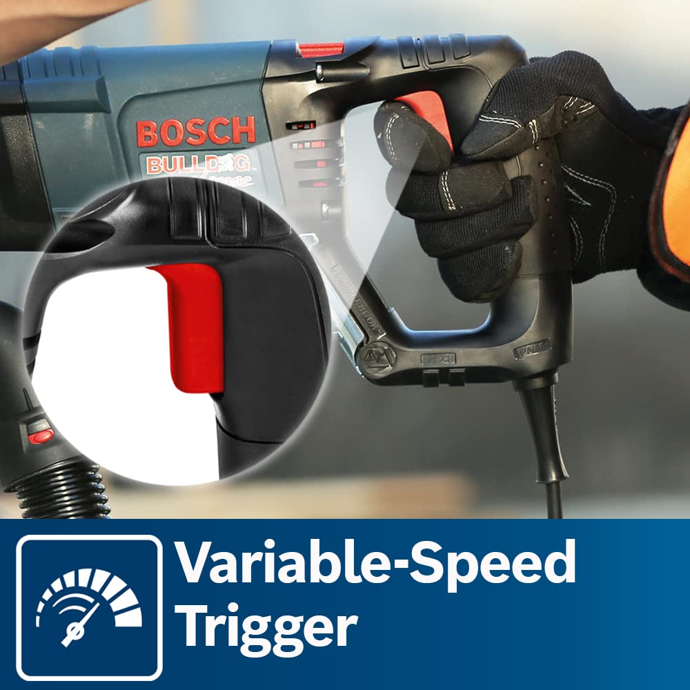 BOSCH 11255VSR Bulldog Xtreme 8 Amp 1-Inch Corded Variable Speed SDS-Plus Concrete/Masonry Rotary Hammer Drill