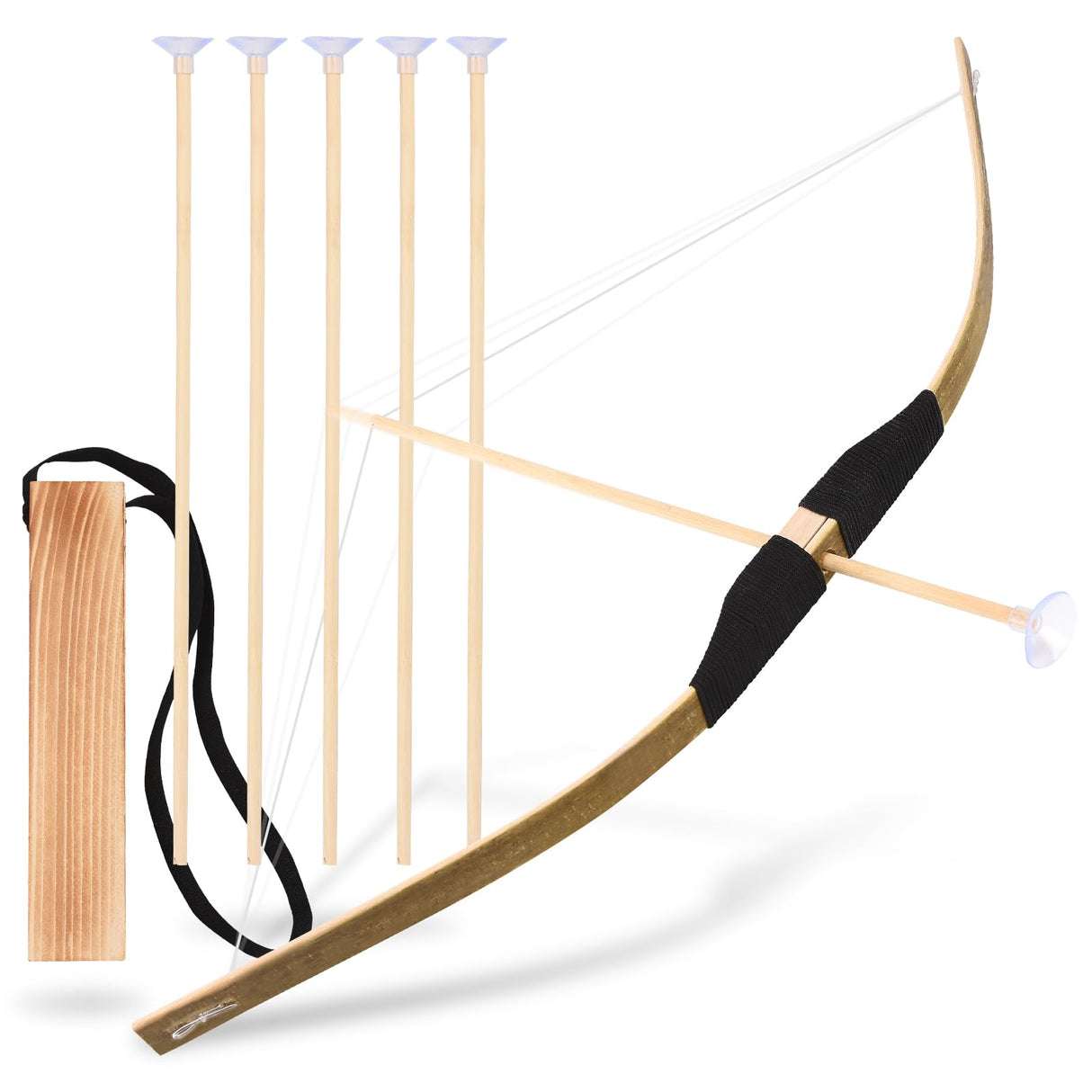 Kids Bow and Arrow Set, 24 Inch Archery Set Handmade Wooden Toy Bow and Arrow Gifts for Kids Boys Girls - Perfect for Birthdays Christmas Halloween, Cosplay Game Costume Prop Play