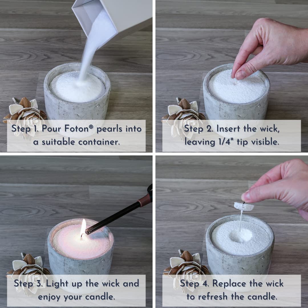 Foton Pearled Candle 18 Oz - Festive Fir Christmas Tree Scented Non Toxic Long Lasting Powder Wax Sand Candles up to 120 Hours - Refillable Pearl Candle Sand with 30 Wicks