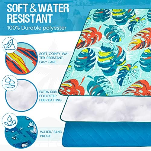 Beach Blanket Waterproof Sandproof Picnic Blankets Camping Foldable Beach Mat Sand Free Large Portable Washable Play Mat Lightweight for Outdoor Parkā¦