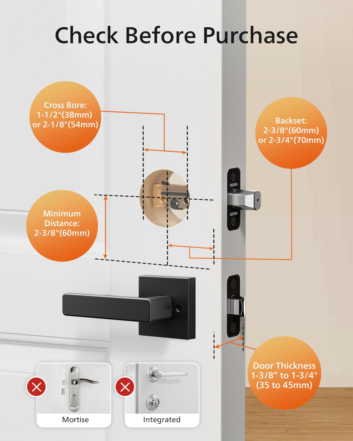 Philips Smart Lock with Handles, Keyless Entry Front Door Lock Set, Smart Keypad Deadbolt with Handle, Digital Door Lock for Front Door, App Fingerprint PIN Code Unlocking, Auto Locking