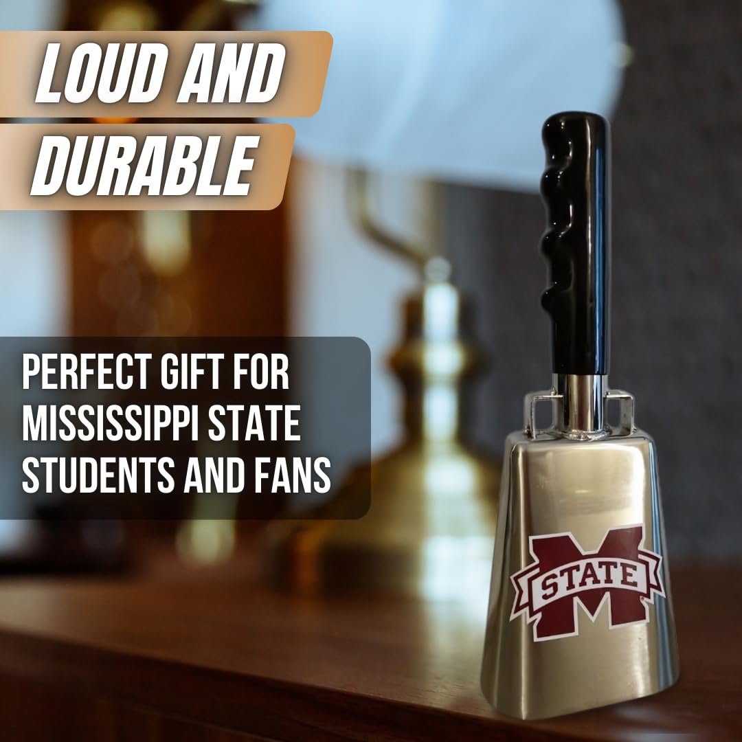 Chrome Plated Mississippi State 10-inch Cowbell with M-State Logo
