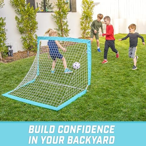 GoSports Portable Soccer Goals for Kids - 13 Color Options - Choose 4 x 3 ft or 6 x 4 ft - Team Tone Pop Up Nets for Backyard