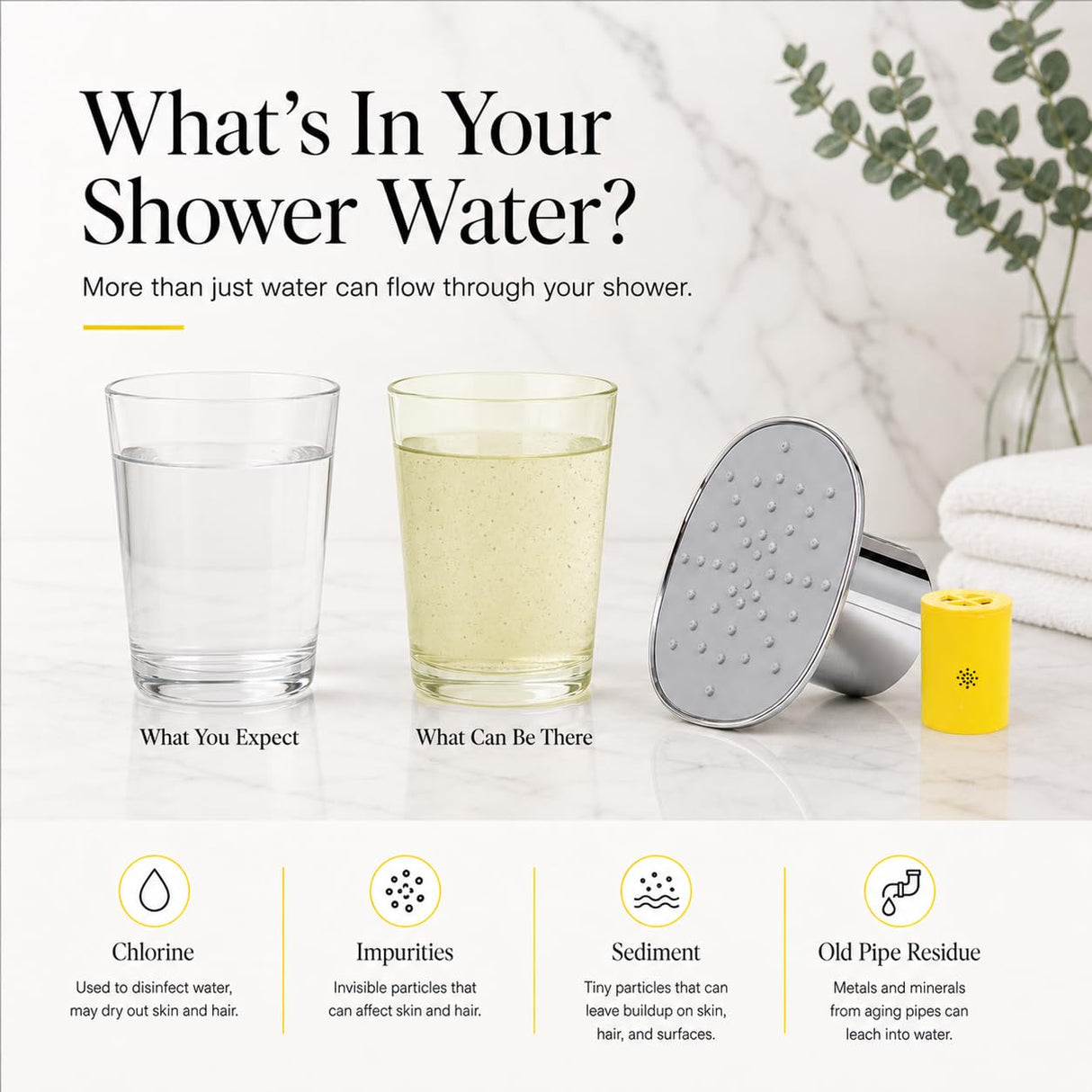 Afina High Pressure Rain Filtered Shower Head - 2.5 GPM - Chrome