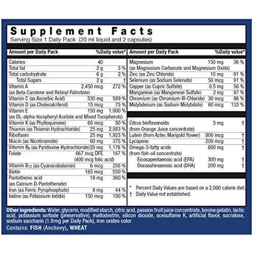 Orthomol Vital M Vial – 30-Day Men's Vitamin Supplement with A, B, C, D, E, K, Iodine & Omega-3 – Supports Male Energy & Vitality