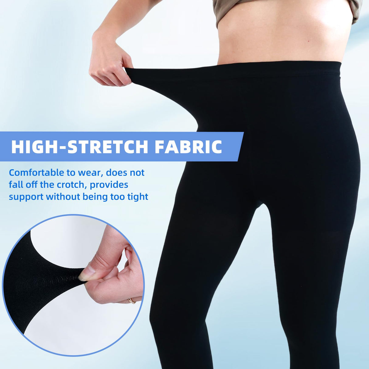Medical Compression Pantyhose for Women & Men, 20-30mmHg Graduated Support Compression Tights Footless Medical Compression Stockings & Leggings for Edema, Varicose Veins, Swelling(Black,L)