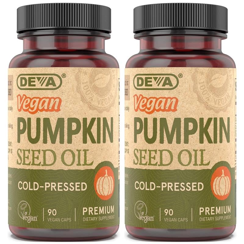 DEVA Nutrition Vegan Pumpkin Seed Oil 500 mg, Cold-Pressed & Unrefined - 90 Capsules