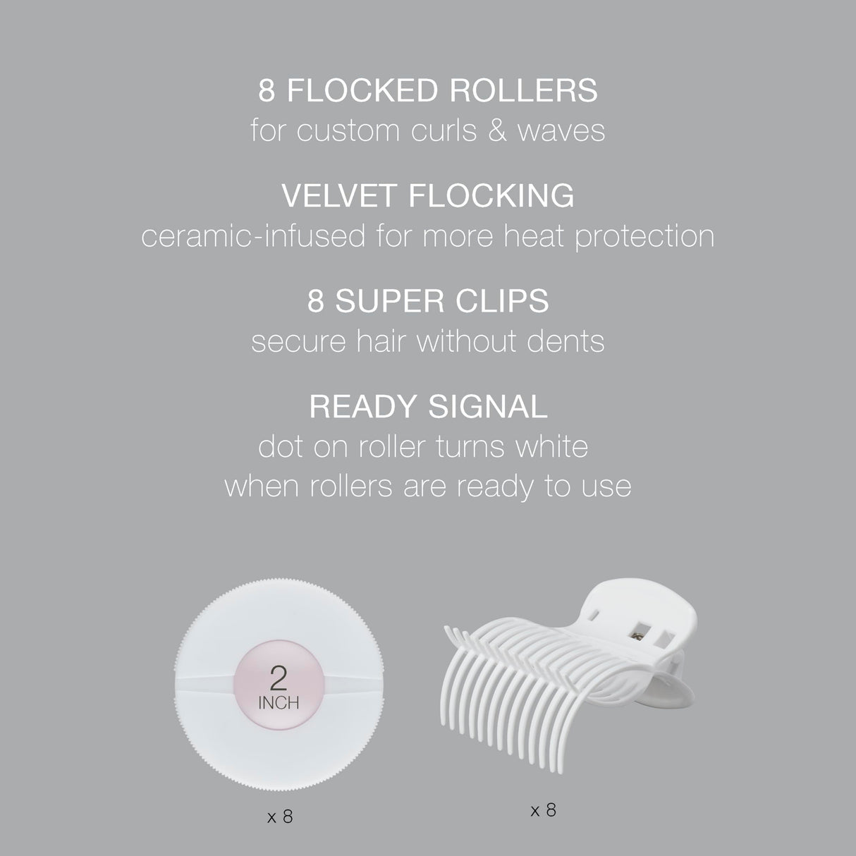 Conair Hot Rollers Hair Curlers for Long, Medium and All Hair | Heated Rollers with Hair Roller Clips Included | 2-inch Rollers | Amazon Exclusive