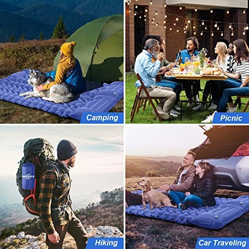 Sleeping Pad, Ultralight Inflatable Sleeping Pad for Camping, Built-in Pump, Ultimate for Camping, Hiking, Airpad, Carry Bag, Repair Kit, Compact & Lightweight Air Mattress(Blue)