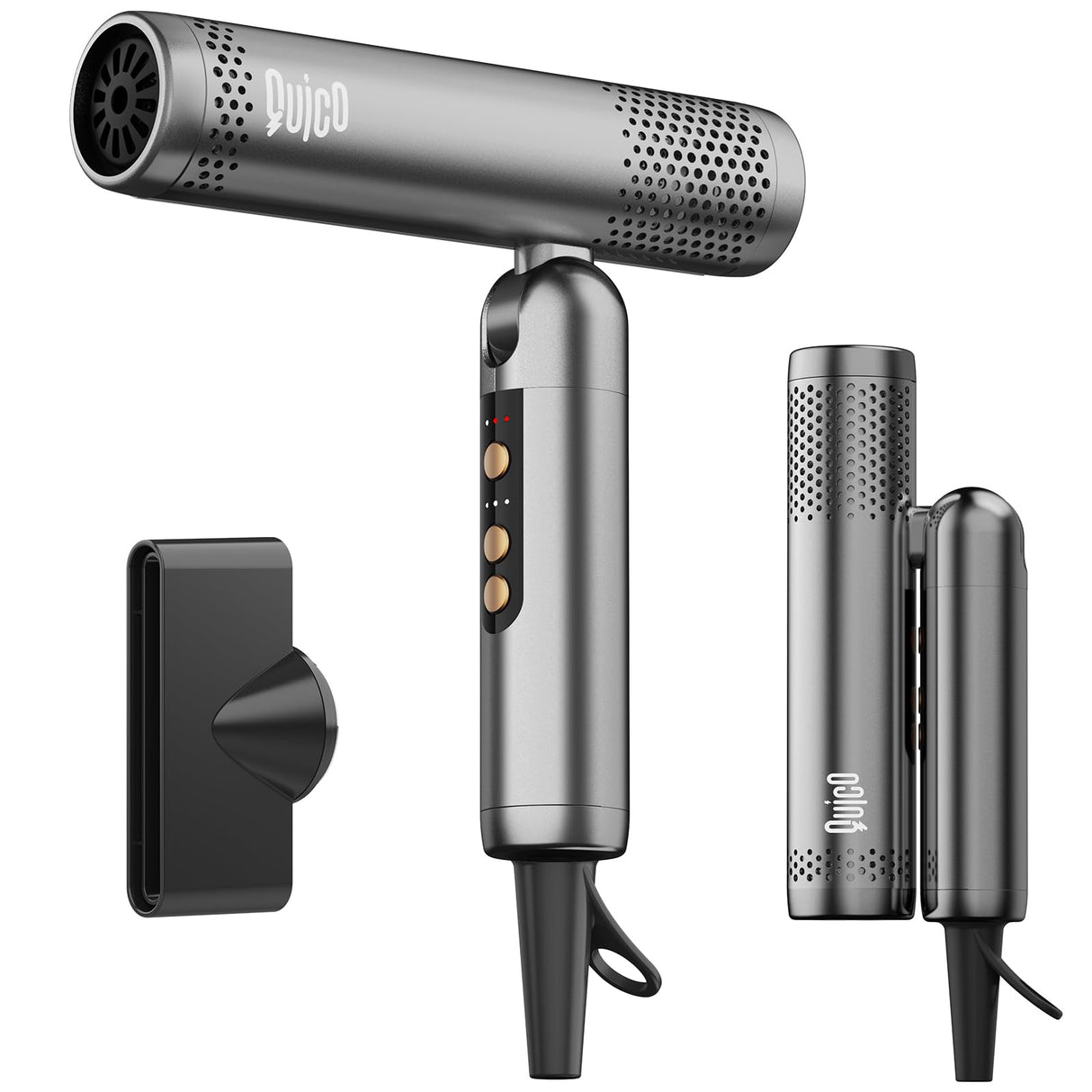 Hair Blow Dryer, QUICO 120-240V Global Dual Voltage Hair Dryers for Women, 5X Faster 120000 RPM BLDC Blow Dryers, 500 Million Negative Ions, High-Speed Mini Hair Dryer, Cold/3 Heating/3 Speed Settings