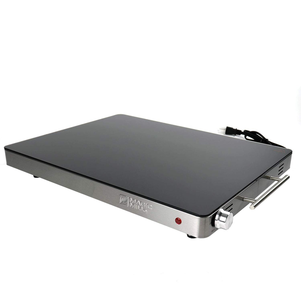 Magic Mill Large Electric Glass Top Food Warming Tray Buffet, Keep Your Food Hot During Holiday Parties, Adjustable Temperature Control, Stay-Cool Handles, Modern Stainless Steel Design, ETL Approved