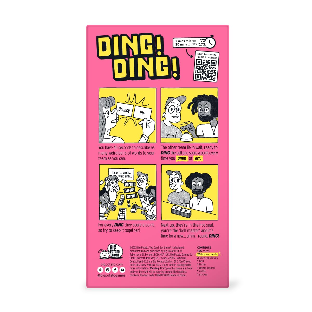 You Can't Say UMM: Fast Party Game for Kids and Adults, Ages 8+