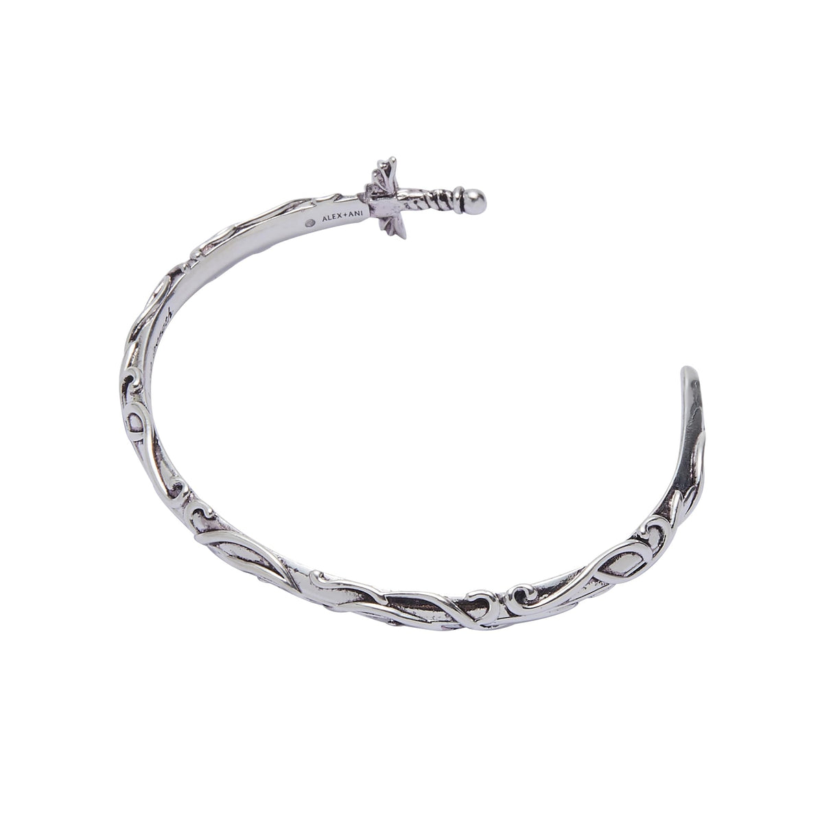Alex and Ani ACOTAR Illyrian Sword & Shadows Cuff | A Court of Thorns and Roses Gift | Shiny Silver, Brass | Adjustable Cuff Bracelet For Women