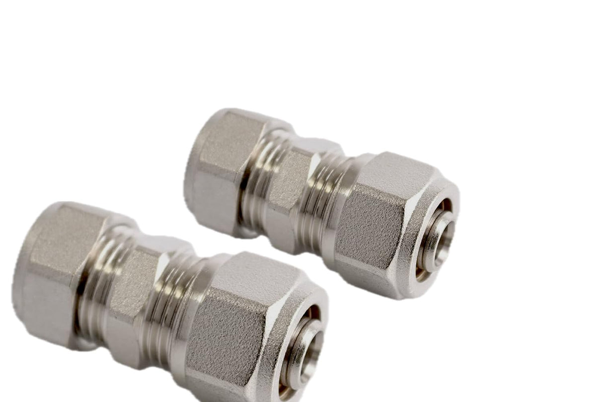 Sandy Beach 15mm to 16mm Compression Adapter Reducer Durable Brass Pipe Connector for Copper Pipe,Towel Radiator Systems,Trv Radiator Valves,Thermostatic Radiator Valve, Leak-Proof & Easy Install (2)