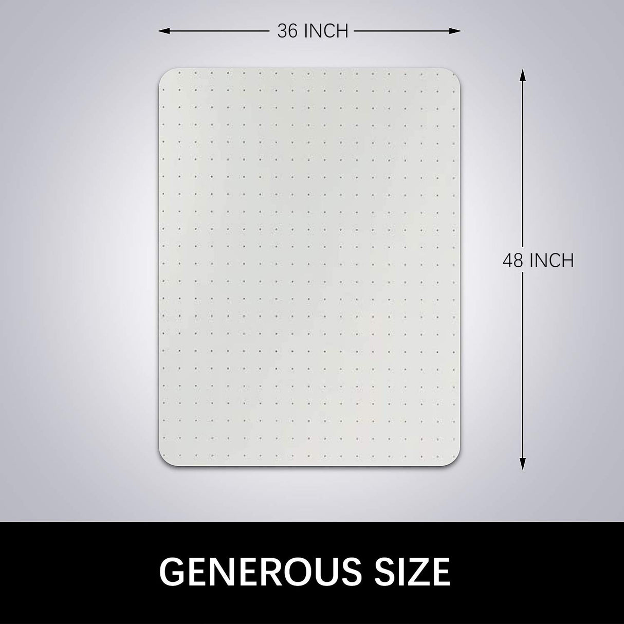 Azadx Clear Office Chair Mat for Low, Standard and No Pile Carpeted Floors, Plastic Computer Desk Chair Mat on Carpet for Easy Rolling, Durable Carpet Protector Mat (36 x 48'' Rectangle)