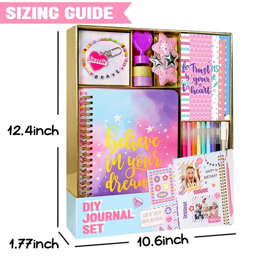 Nollh DlY Journal Kit for Girls Scrapbook Gifts for 8-12 Year Old Girl