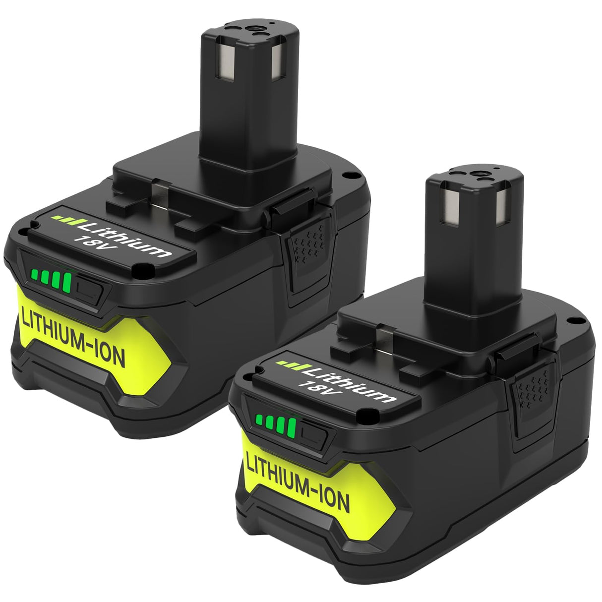 2-Pack 18V 8000mAh P108 Extended Runtime Lithium Battery Replacement for Ryobi 18V Battery Compatible with Ryobi 18 Volt Battery P102 P103 P104 P105 P107 P109 P108 P190 P122 Cordless Tools (Green)