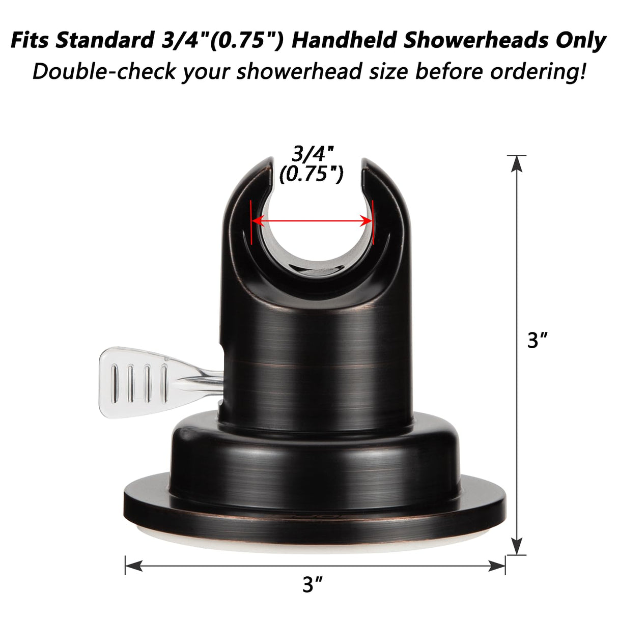 BOPai Suction Cup Shower Head Holder for Handheld Shower – No Drill, for Smooth Surfaces Only, Vertical Mount Only, Oil Rubbed Bronze