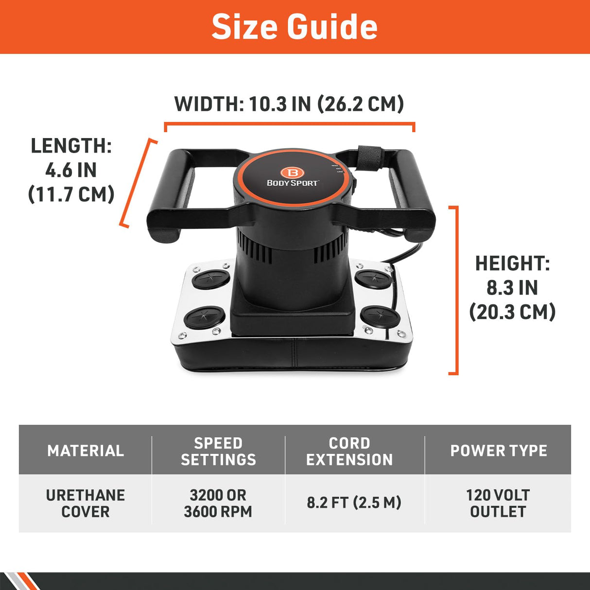 Body Sport Therapeutic Dual Speed Professional Vibrating Massager for Pain & Aching Muscle Relief – High-Powered, Effective, Chiropractic Myofascial Release Tool