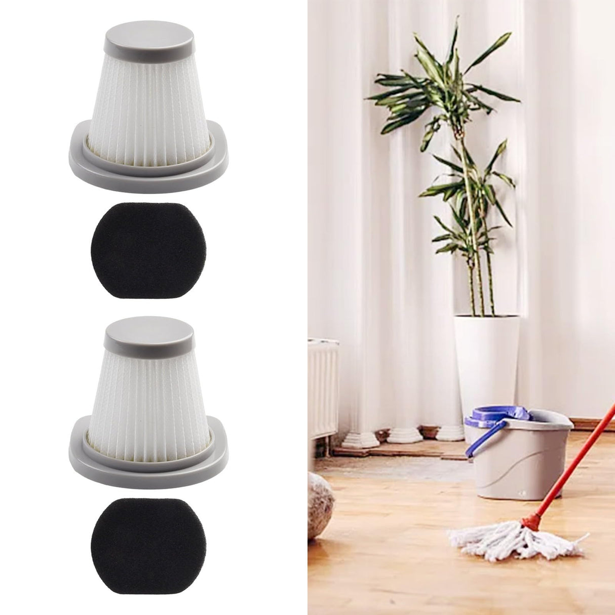 Oniissy 2 PACK Bush Stick Vacuum Cleaner Compatible with for Hoover VSC02B16T-30 Filter Replacement Part Washable & Reusable