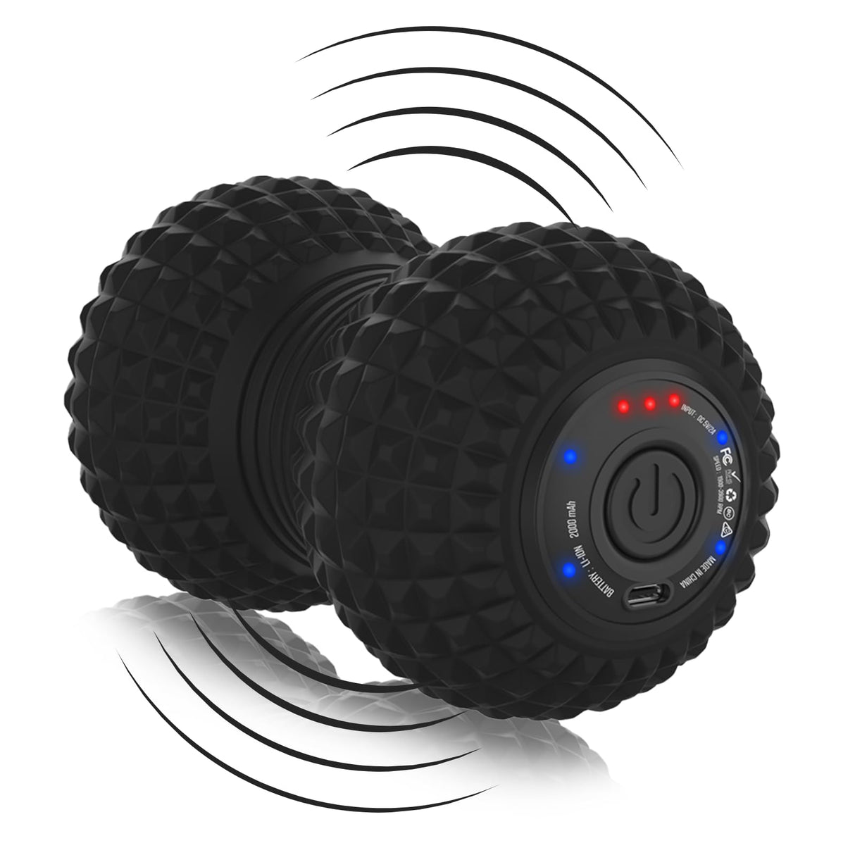 ZeenKind Vibrating Peanut Massage Ball, Ultra Strong Rechargeable Therapy Roller, Trigger Point Massager for Back Neck Foot Muscle Pain, Myofascial Release & Plantar Fasciitis Relief