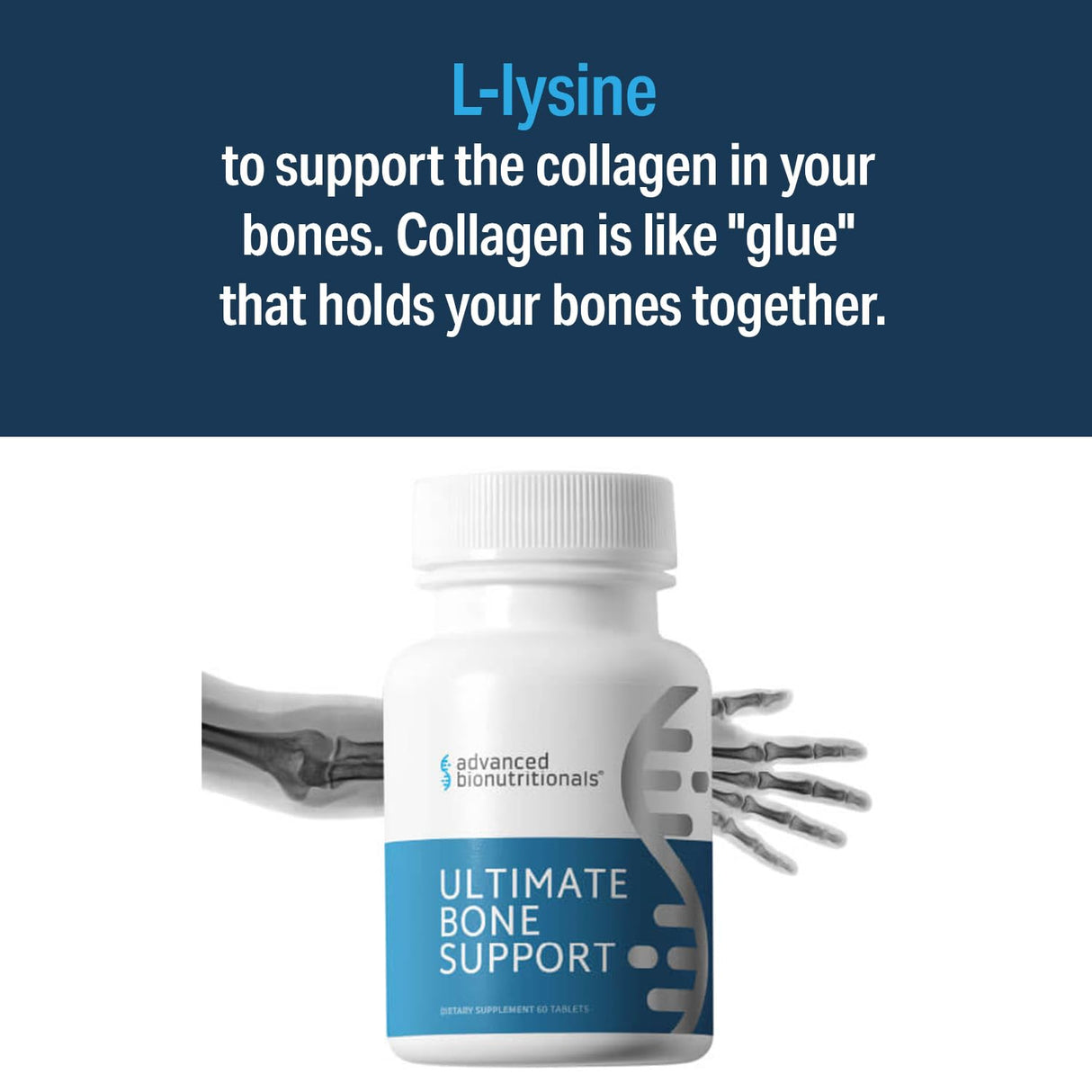 Advanced Bionutritionals – Ultimate Bone Support Supplement, Strontium, Silica, Vitamin K2 and D3, Support Bone Health, Bone Strength, Non GMO, Gluten Free, Dairy Free, Soy Free, Vegan (60 Tablets)