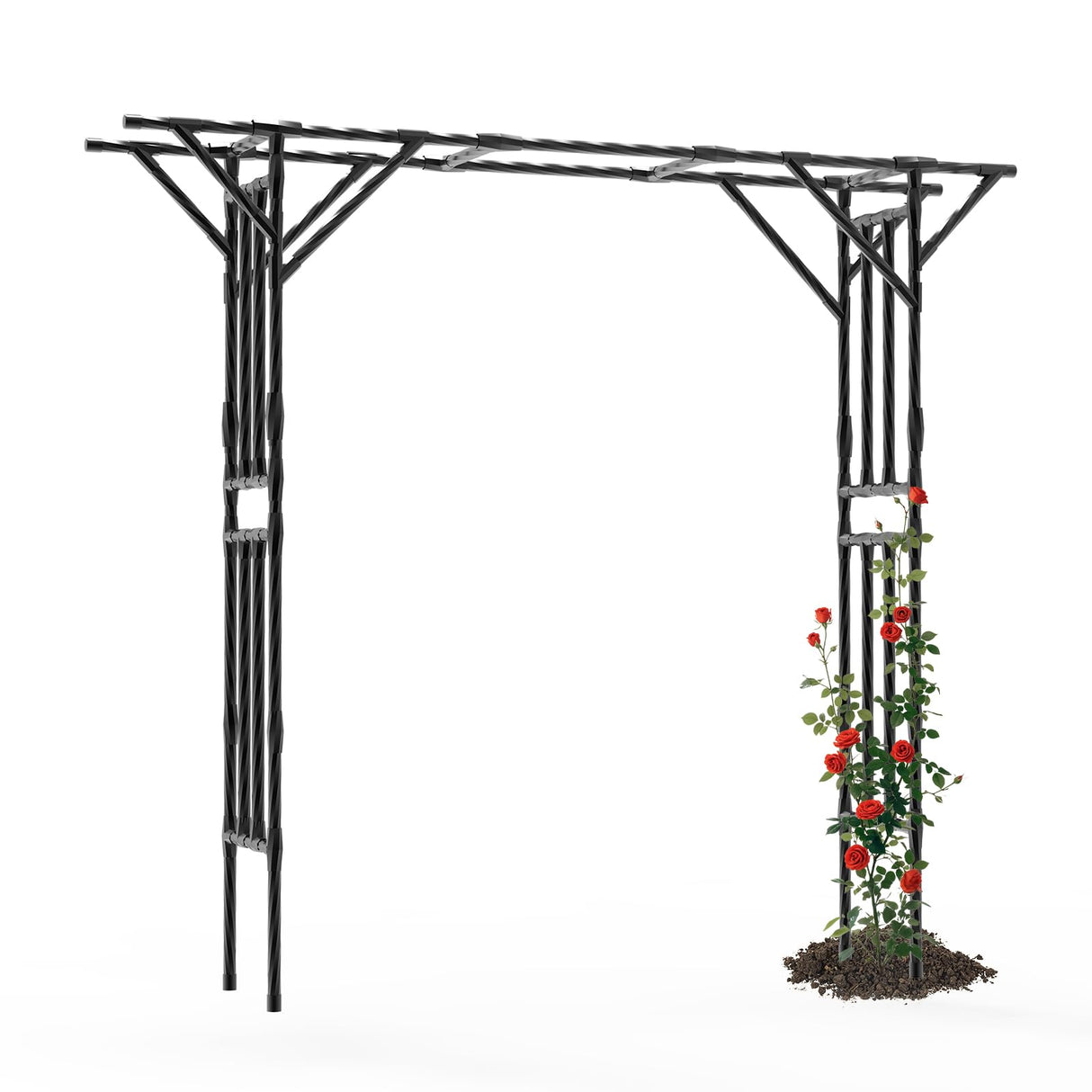 Supersize Flattop Garden Arch for Wedding - 106" L x 106" H Garden Arch Trellis for Climbing Plants Outdoor(Leg spacing 71")
