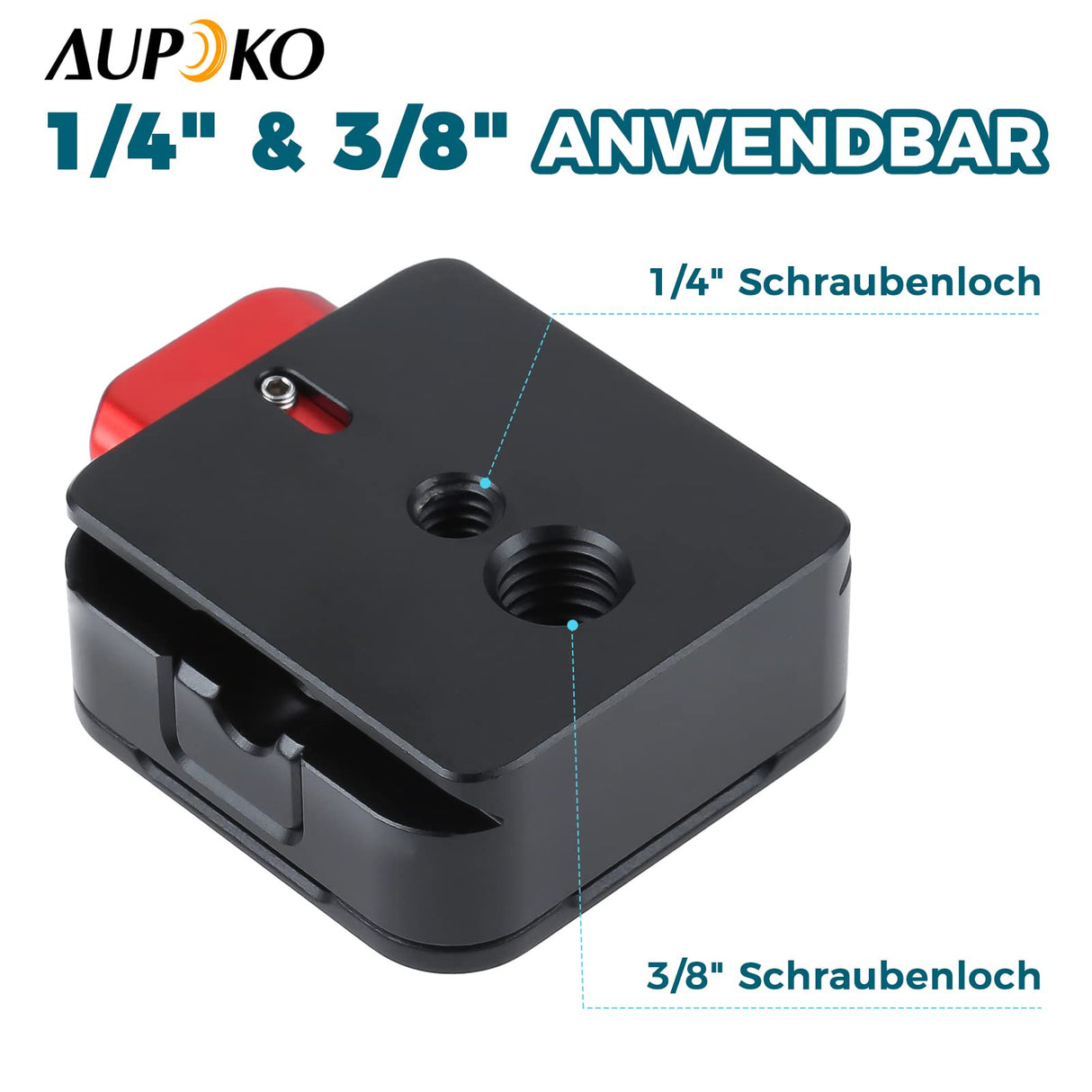 Aupoko Quick Release Plate 1/4" to 3/8" Compatible with Arca Swiss, Cl01 Claw Quick Release Plate with 2 Buttons for DSLR/Micro SLR/Digital Camera/Stabiliser/Tripods