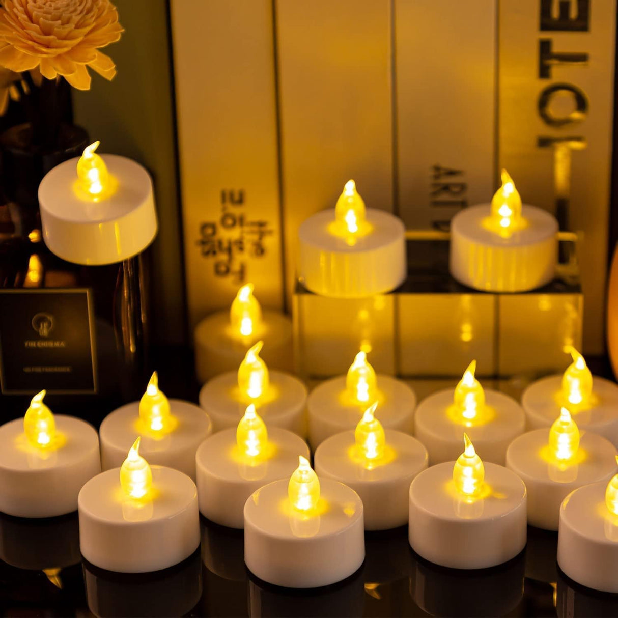 PUNPUBA LED Tea Lights Flameless Candles- 150Pack Tealight Candle Realistic and Bright Flickering Long Lasting 200Hours for Holiday Celebration,Party, Home Decoration WarmYellow,Battery Operated
