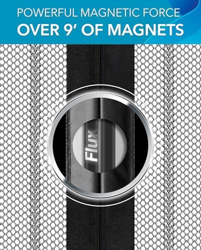 FLUX Magnetic Screen Door - Self-Closing, Pet-Friendly, Durable Polyester Mesh Screen Door with Powerful Magnetic Attachments, Keeps Bugs Out, Fits Sliding Doors and Standard Doors up to 36" x 78"
