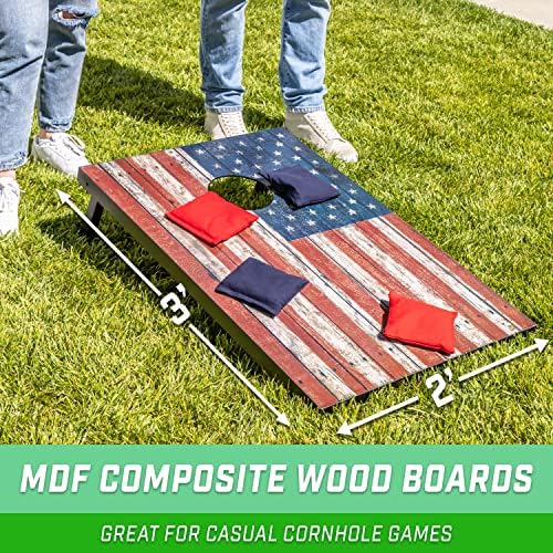 GoSports Portable Cornhole Sets, 8 Styles – Choose 4 x 2 ft or 3 x 2 ft - Boards Include 8 Bean Bags, Travel Case, and Game Rules