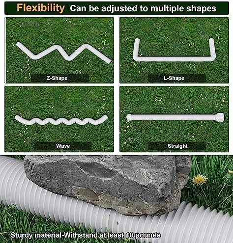 Rain Gutter Downspout Extensions, Downspout Extender for Rainwater Drainage Flexible, Down Spout Drain Extension Pipe and Extendable from 21 to 66 Inches (White)